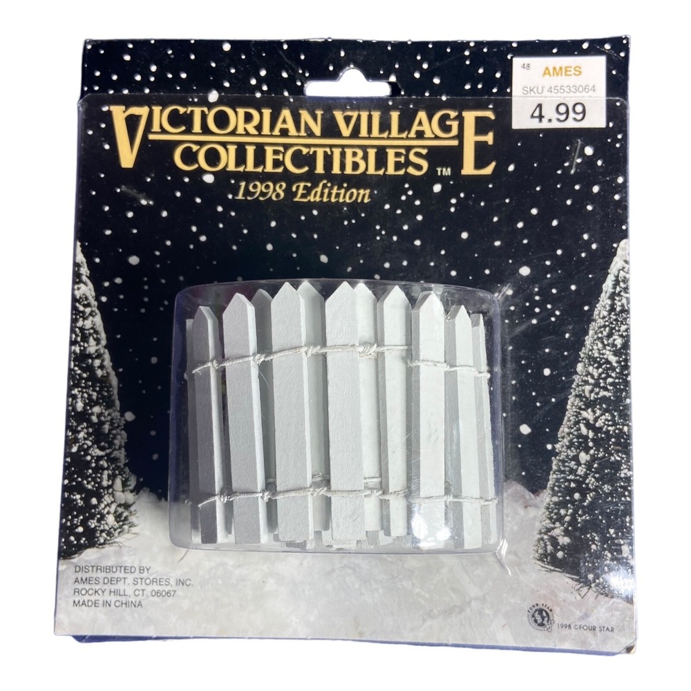 Vintage NOS Victorian Village Collectibles White Picket Fence 1998 Four Star